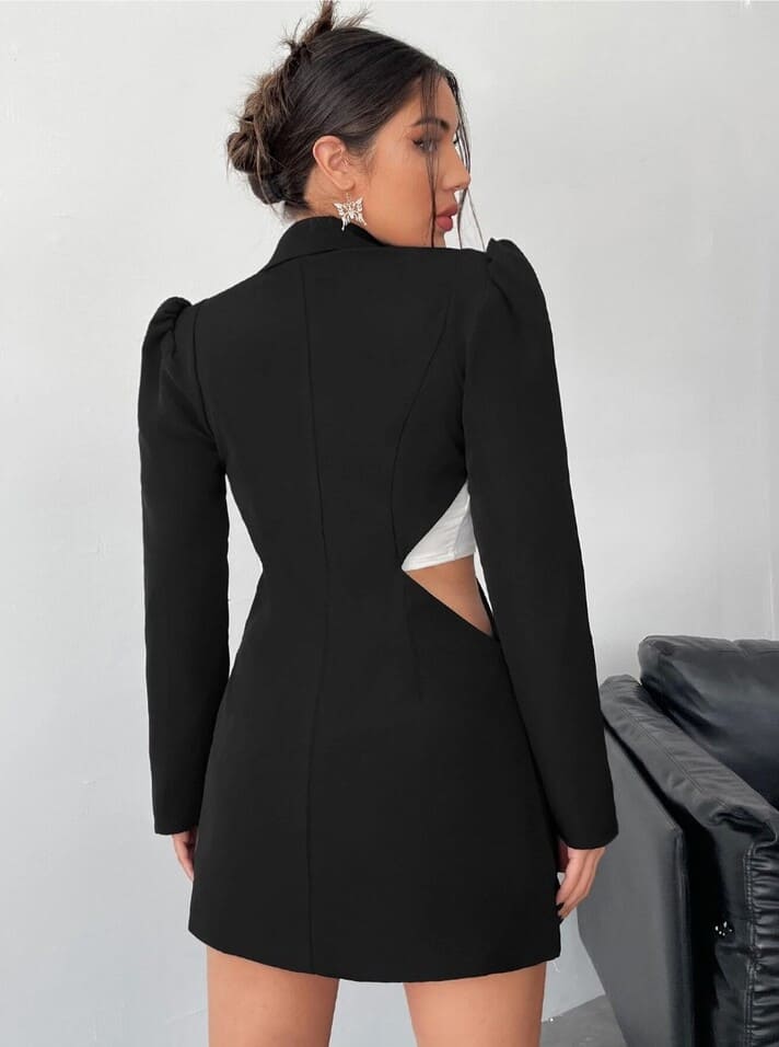 Blazer Cut-Out Recorte na Cintura Ombreira