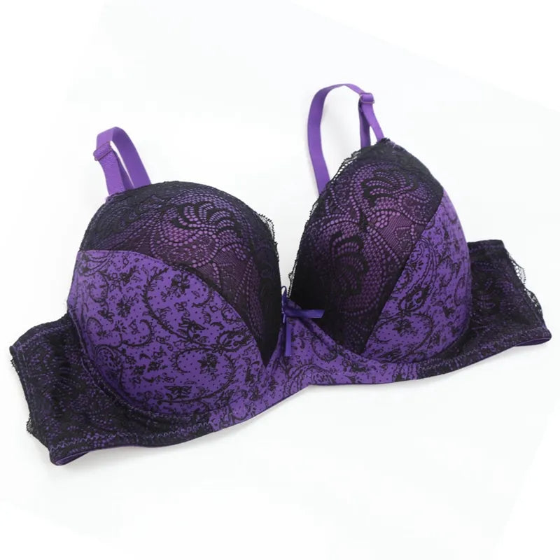 Sutiã de Renda Plus Size Taça D - F Push Up