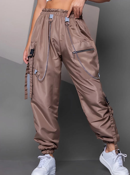 Calça Jogger Cargo Corrente Bolsos