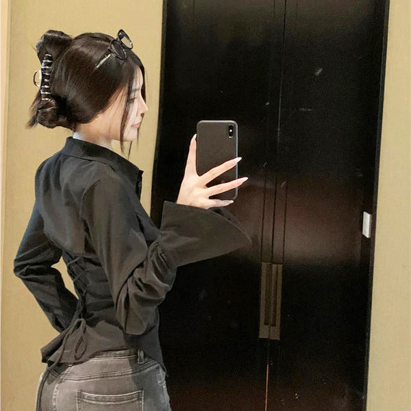 Camisa c/ Amarrações Manga Flare