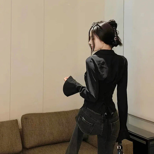 Camisa c/ Amarrações Manga Flare