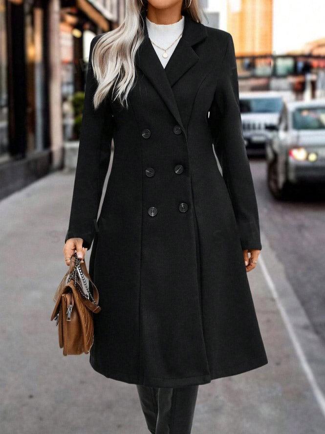 Casaco Sobretudo Alongado Feltro Elegance Look de inverno feminino moda office