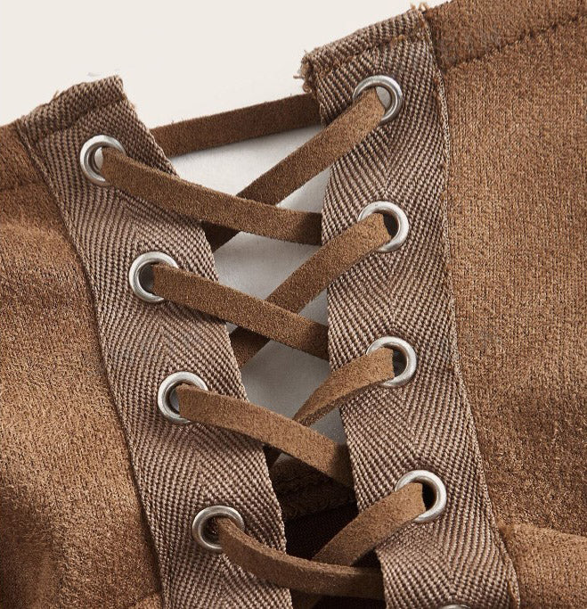 Cropped Suede Trançado Tomara Que Caia