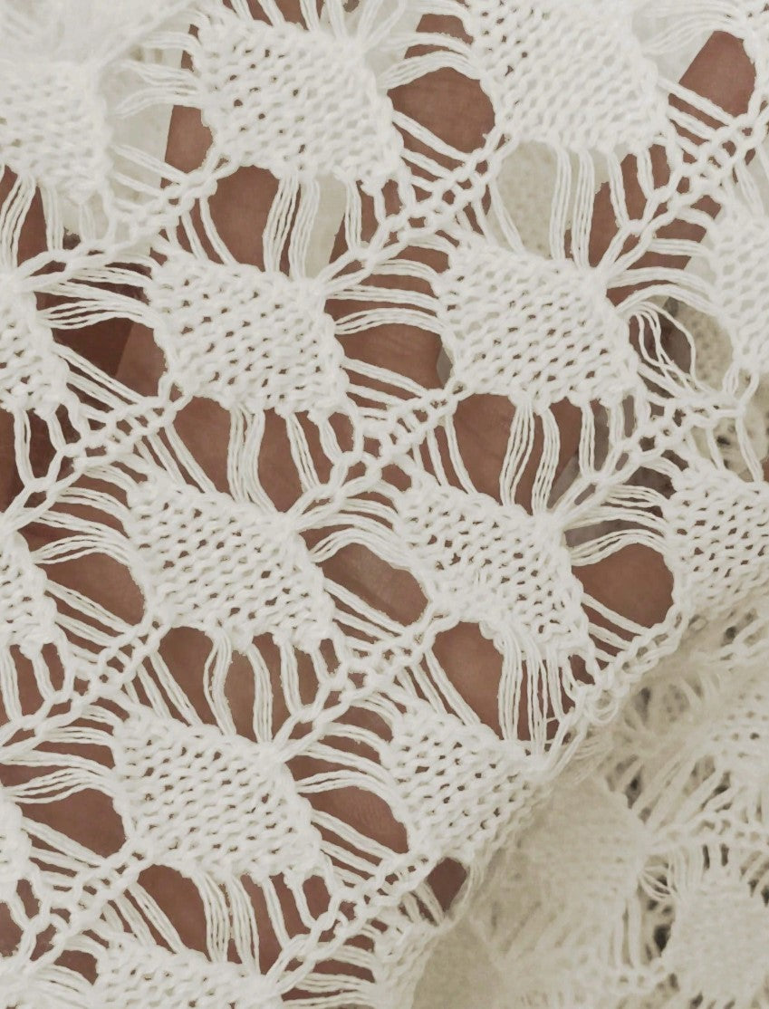 Saída de Praia de Crochê Curta Transparente Flare