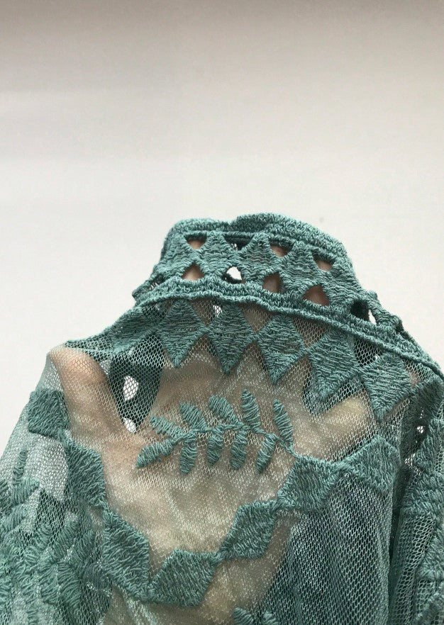Saída de Praia Curta Manga Vestido de Renda