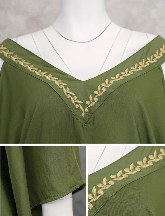 Vestido Longo Ciganinha Bordado Solto Túnica Plus Size