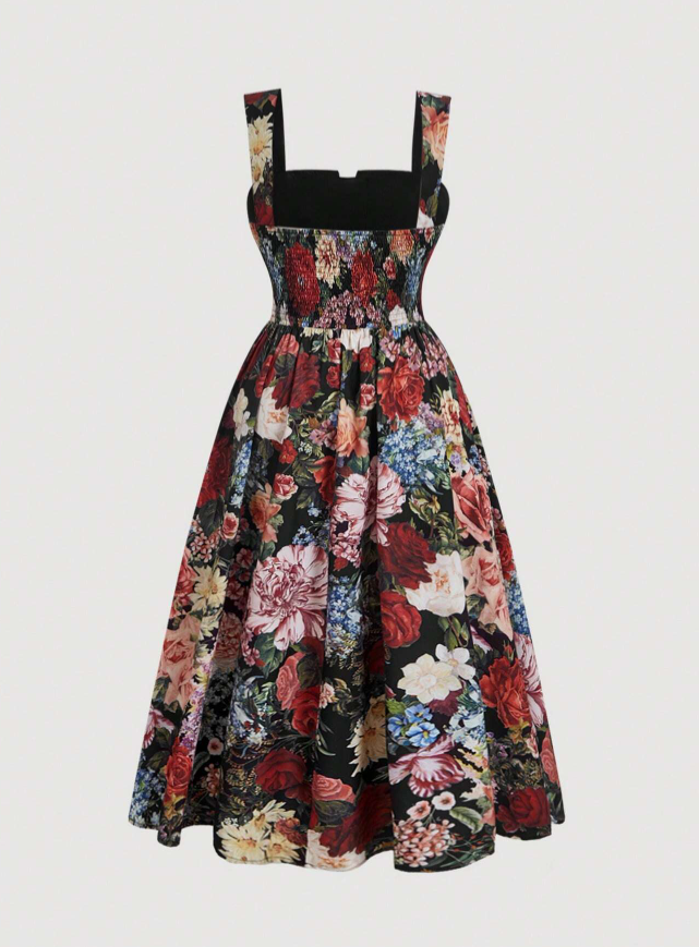 Vestido Retrô Midi Rodado vintage longo verão floral estampado plus size gordinha