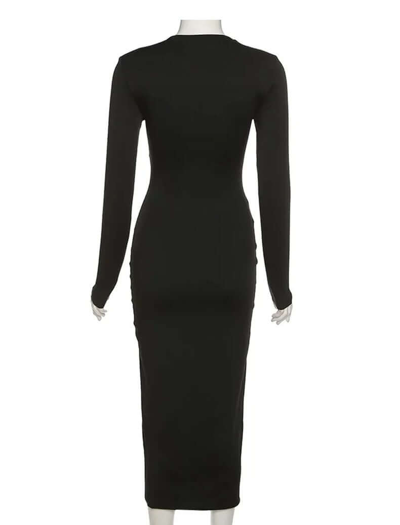 Vestido de Festa Decote Cruzado Midi Fenda