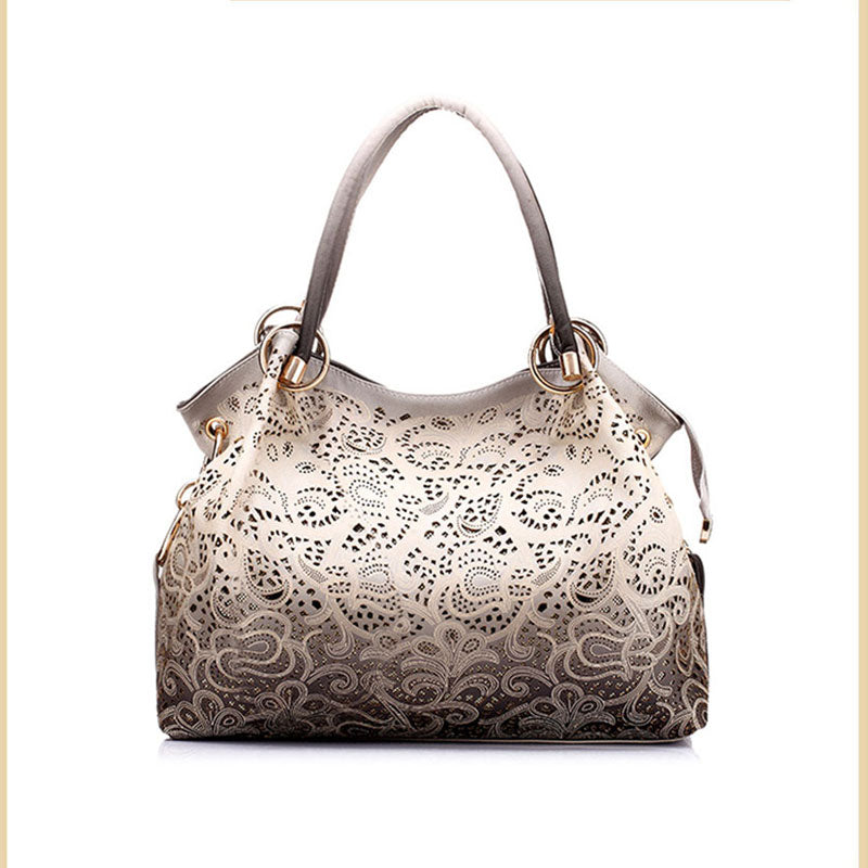 Bolsa de Ombro de Renda Couro