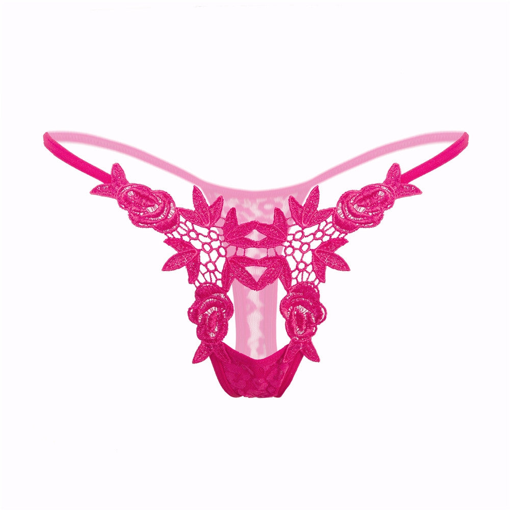 Calcinha sexy, erótica, de renda, vazada e com detalhes. Cor: Rosa Pink.