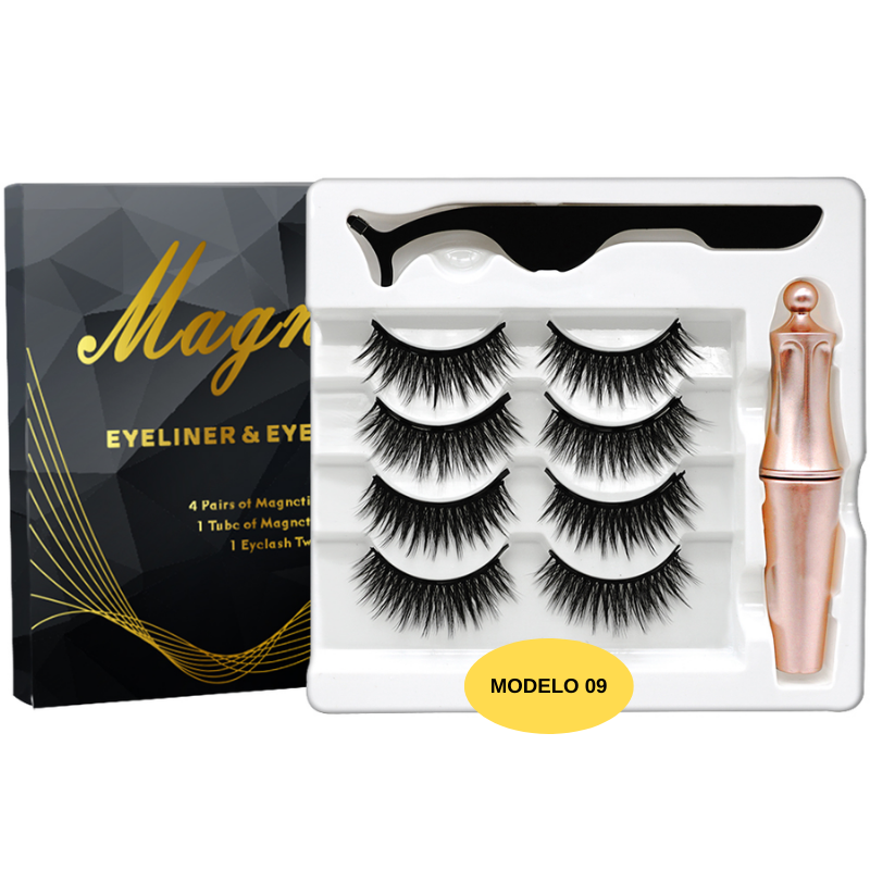 Cílios Postiços Magnet Eyes c/ Delineador Magnético