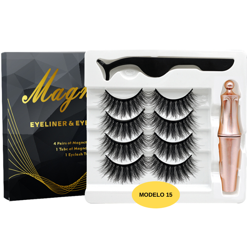 Cílios Postiços Magnet Eyes c/ Delineador Magnético