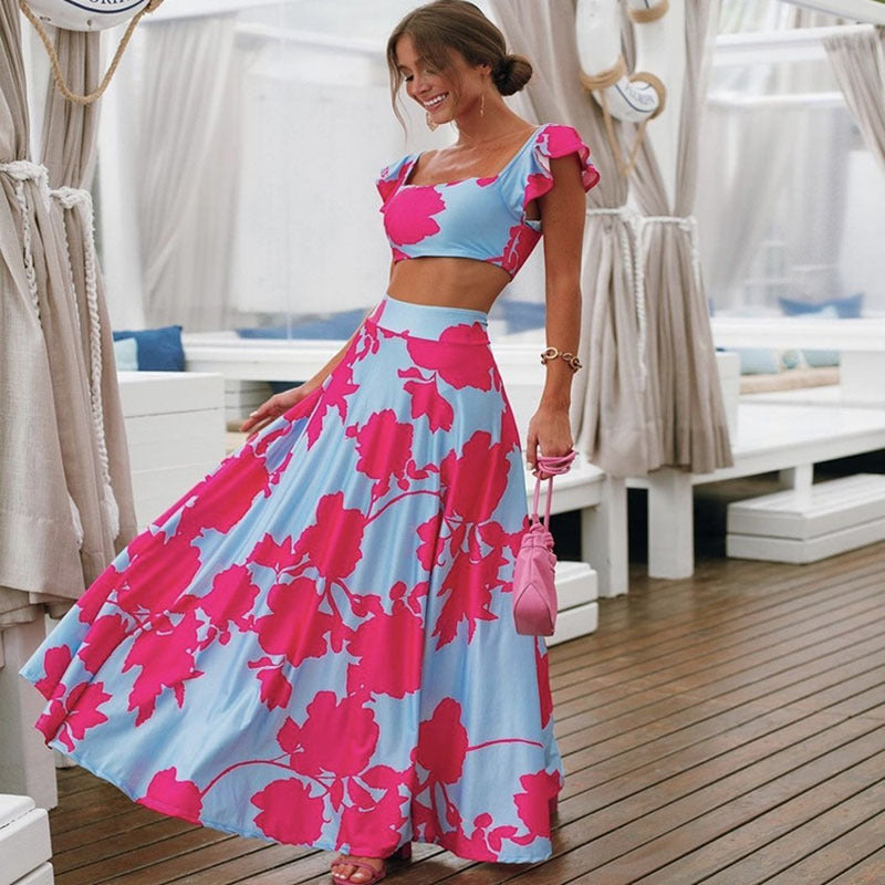 Conjunto Feminino Cropped De Saia Longa Conjunto Feminino Saia