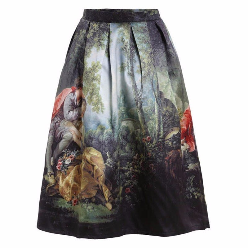 Saia Retrô Midi Pintura