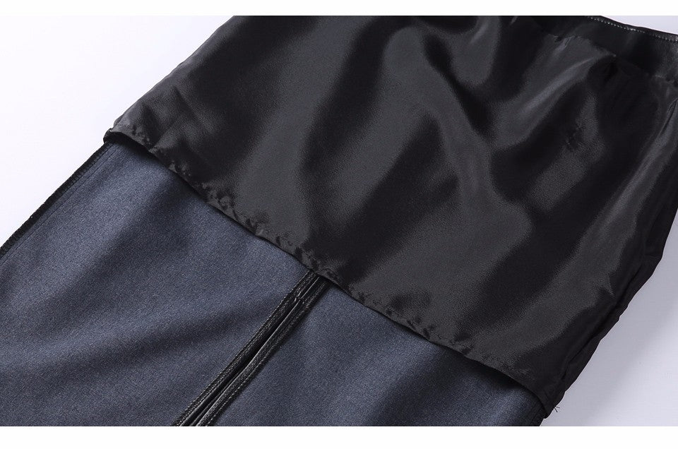 Saia Tubinho de Couro com Fendas