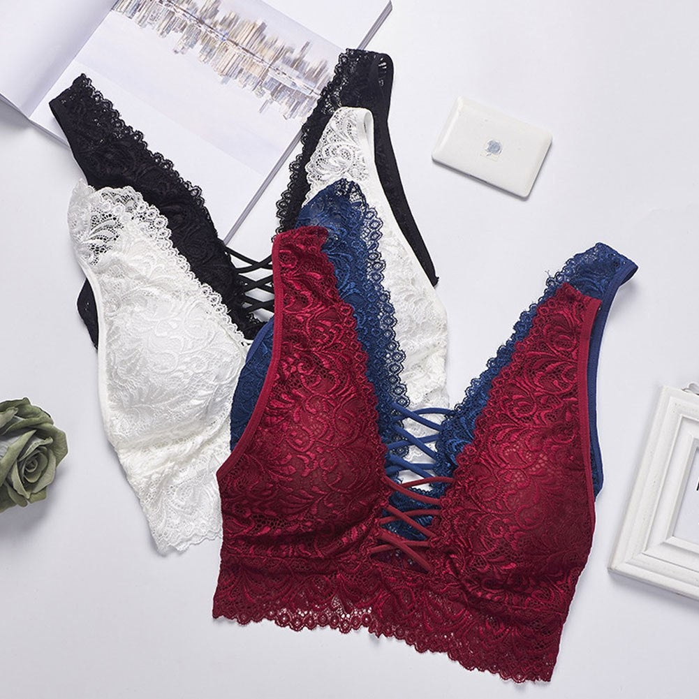 Sutiã Bralette de Renda Trançado