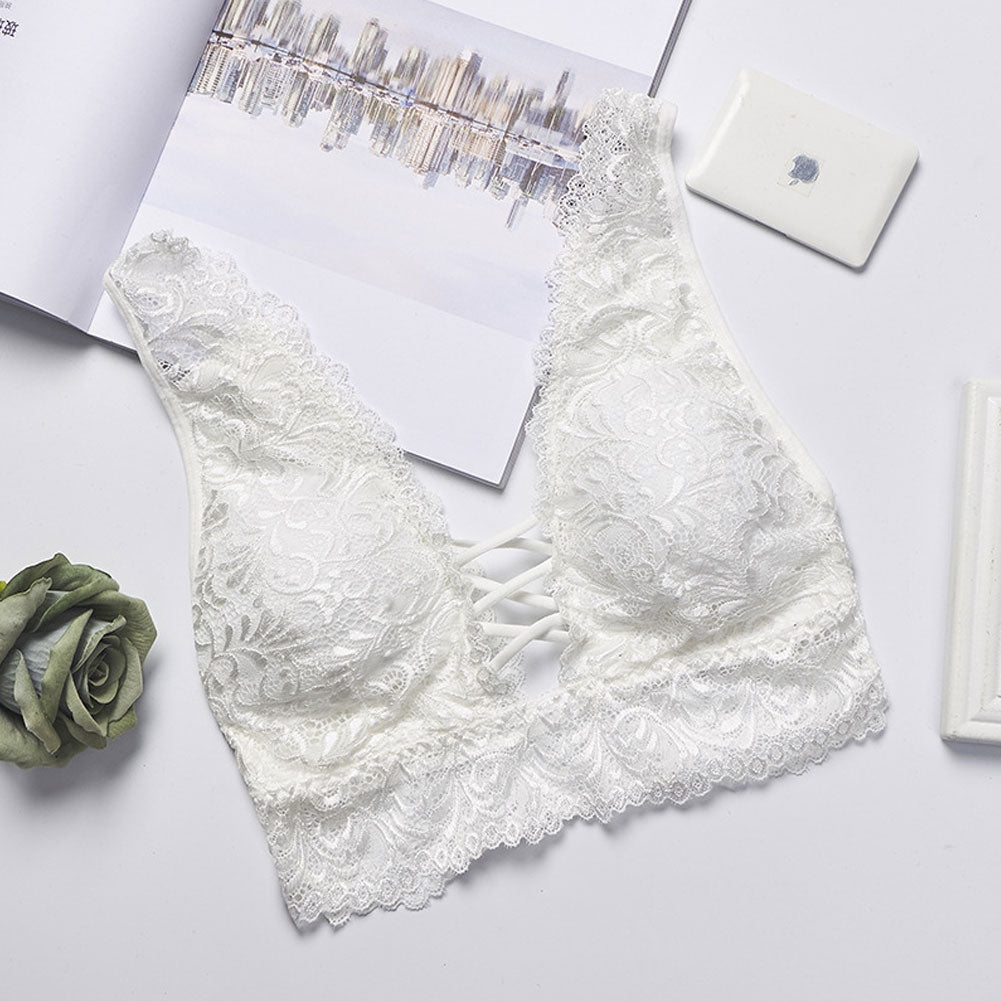 Sutiã Bralette de Renda Trançado