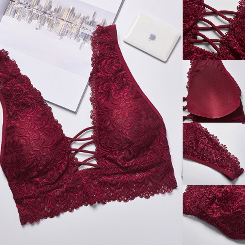 Sutiã Bralette de Renda Trançado