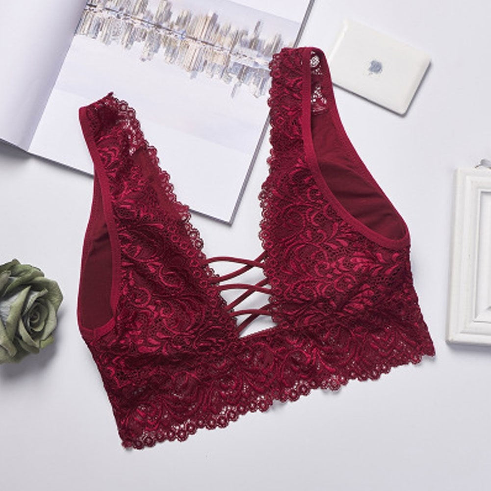 Sutiã Bralette de Renda Trançado