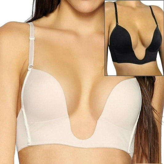 Sutiã Decote Profundo U Push Up