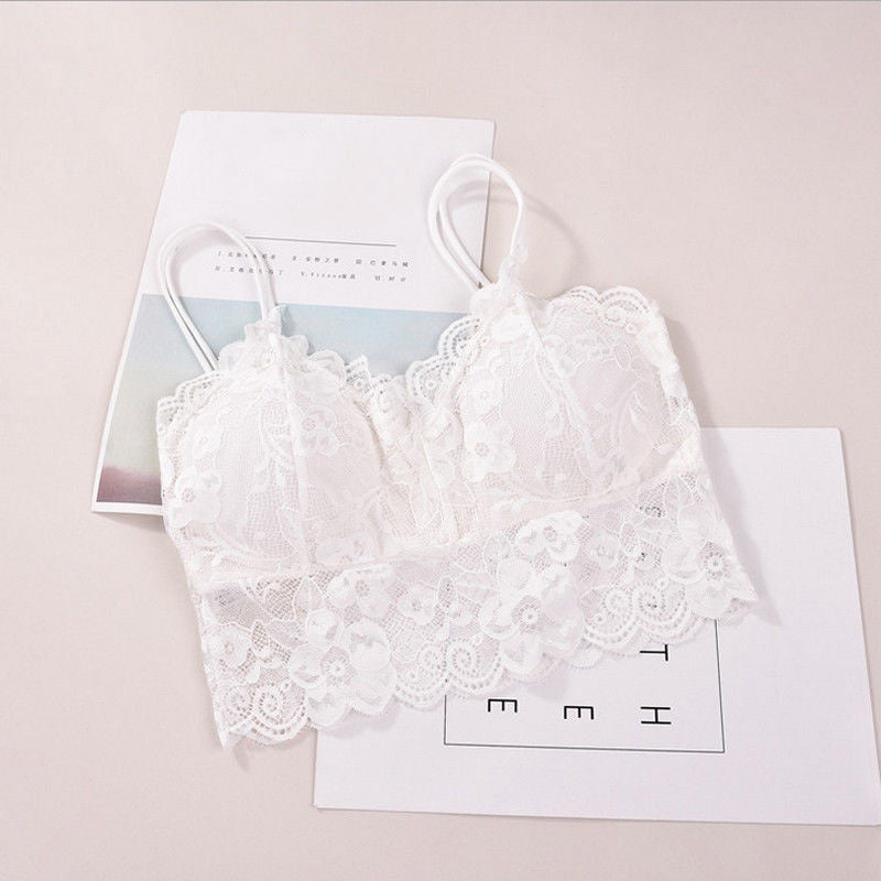 Cropped Bralette Renda com Bojo