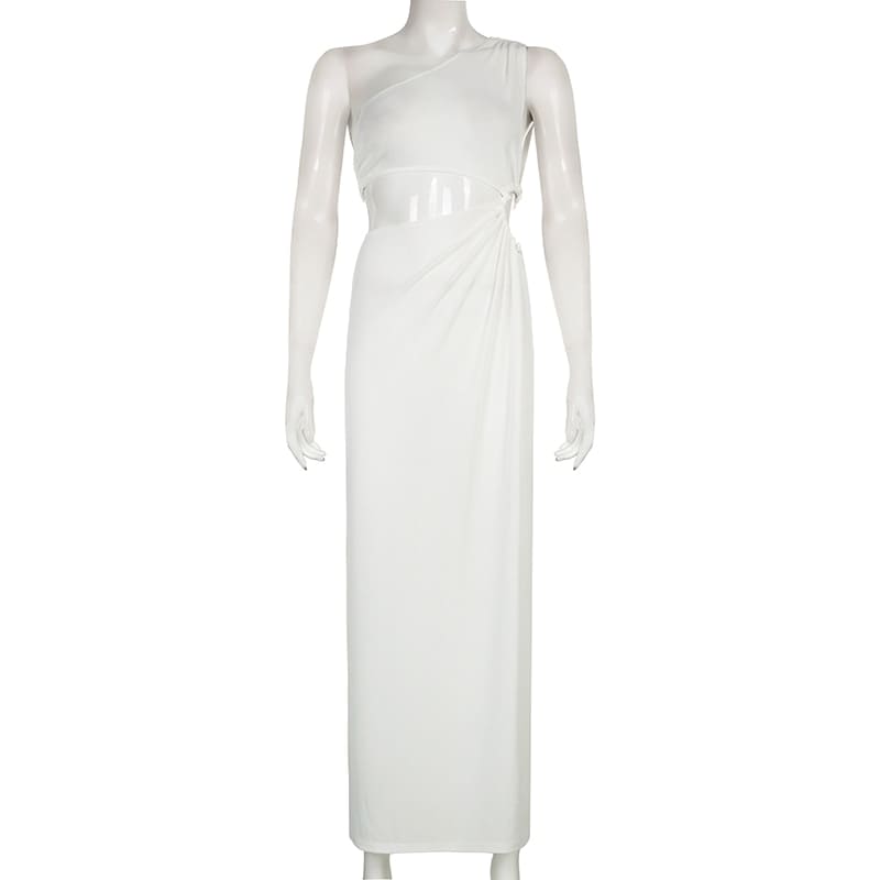 vestido sensual branco cut out de festa longo vazado fenda