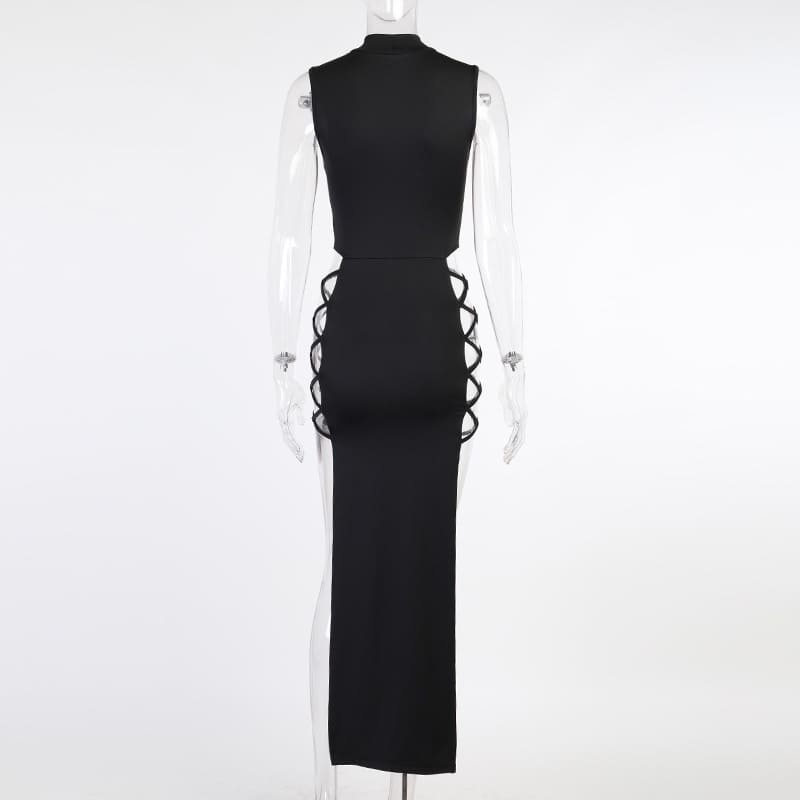 Vestido Longo Mega Fenda Quadril A Mostra Trançado, P, M, G