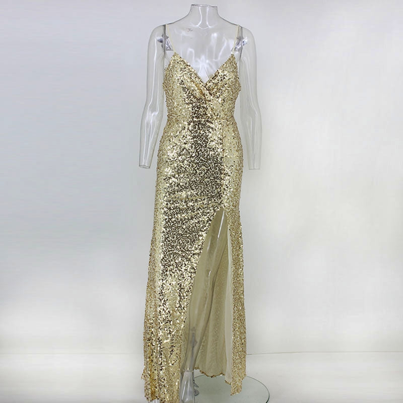 Vestido de festa Longo Dourado Glam