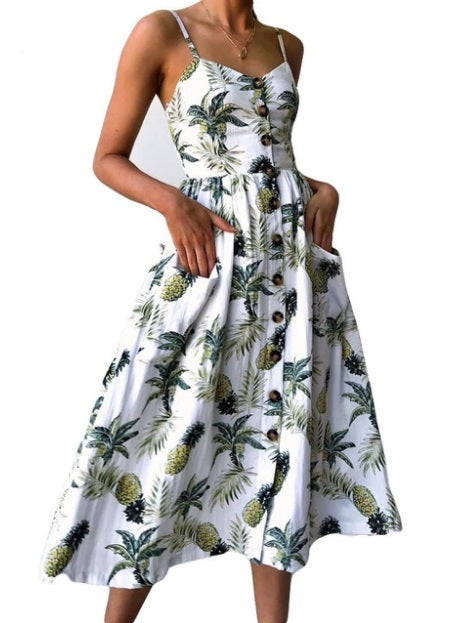 Vestido Modern Pin Up Midi Alça Fina