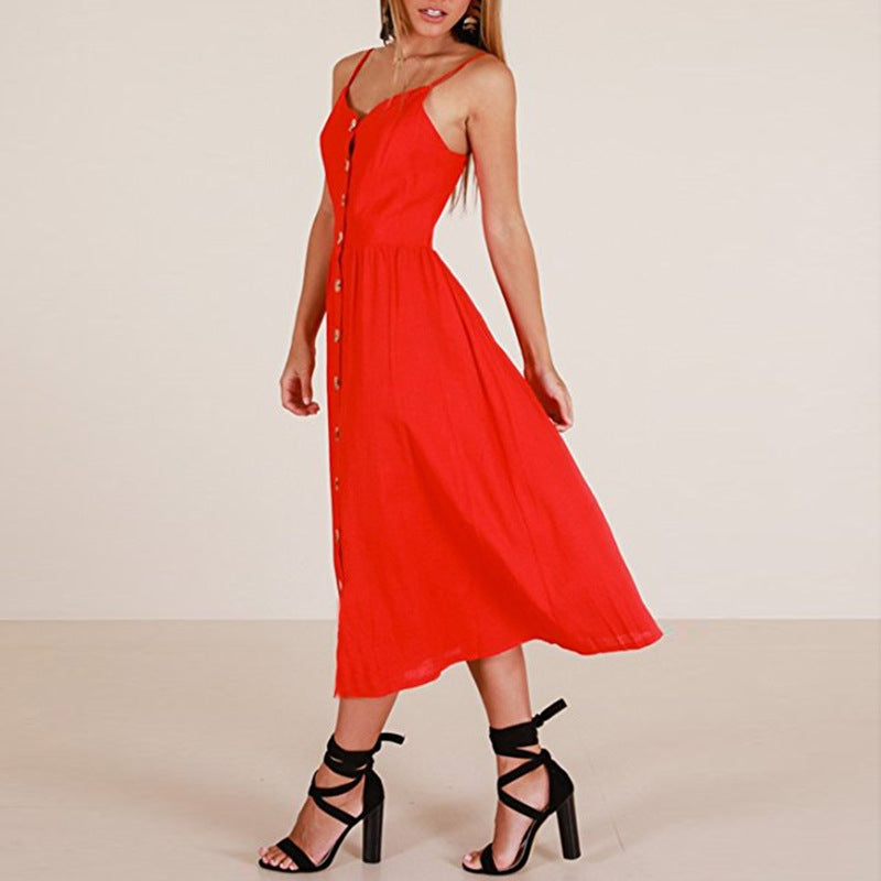 Vestido Modern Pin Up Midi Alça Fina