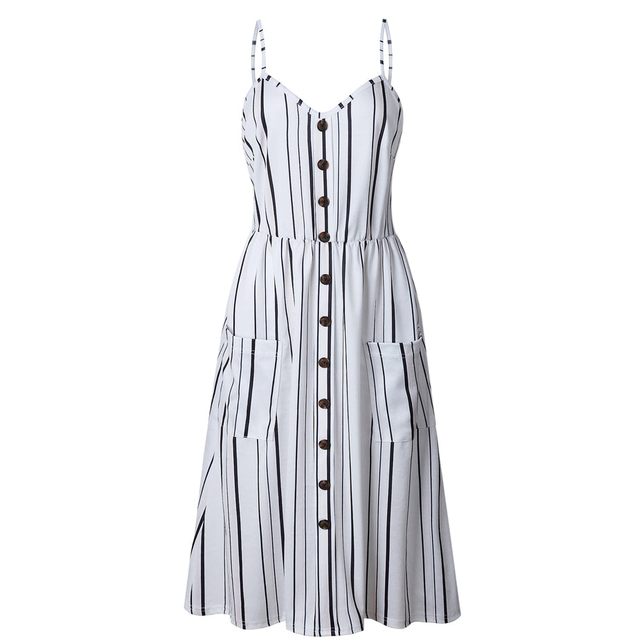 Vestido Modern Pin Up Midi Alça Fina