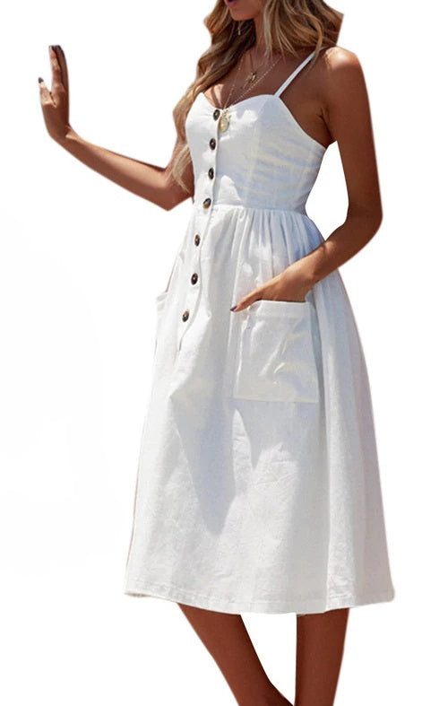 Vestido Modern Pin Up Midi Alça Fina