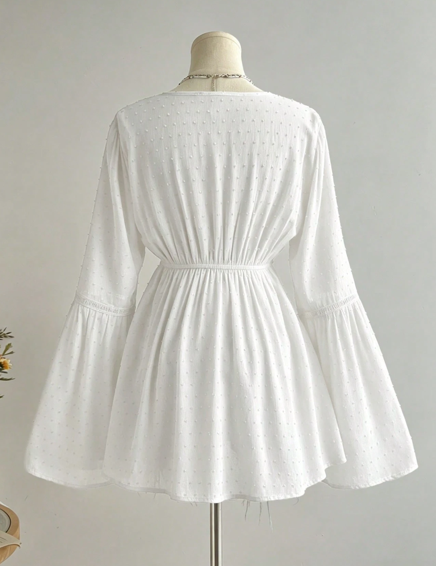 Bata Boho Manga Flare c/Renda Viscose
