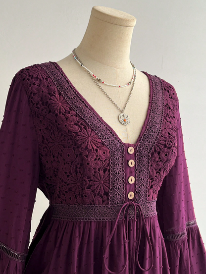 Bata Boho Manga Flare c/Renda Viscose