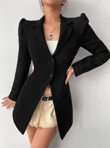 Blazer Cut-Out Recorte na Cintura Ombreira social