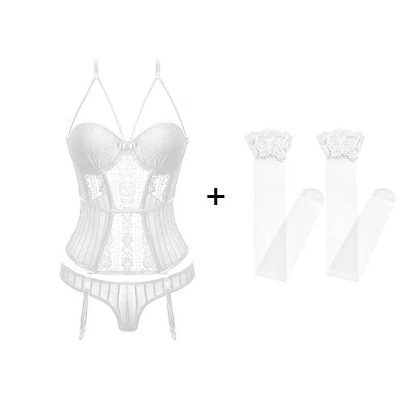 Corset de Renda Strappy c/ Cinta-Liga