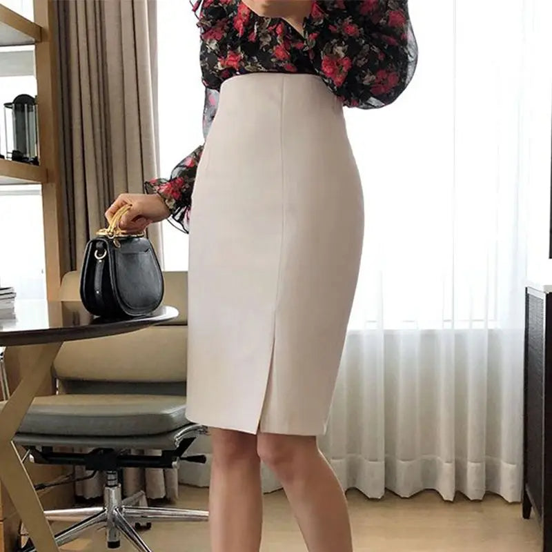 Goinia Saia Justa Saia Secretaria Cintura Alta Saia Office Social