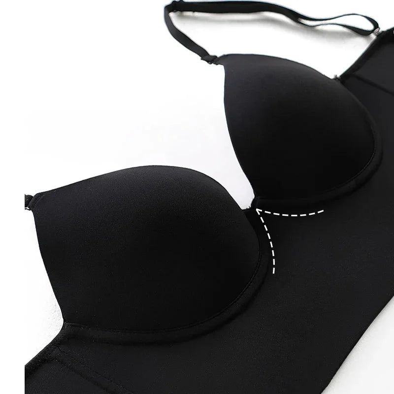Sutiã Costas Decotadas Bojo Push Up preto