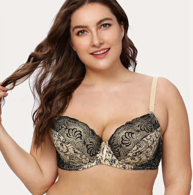 Sutiã de Renda Plus Size Taça D - F Push Up