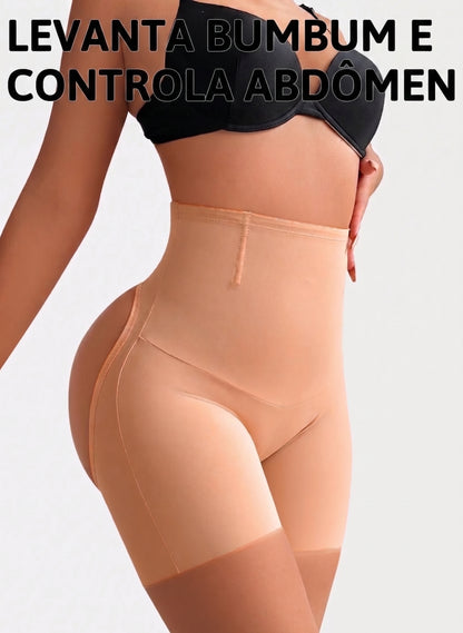 Bermuda Modeladora Cinta Efeito Ampulheta Empina Bumbum afina cintura bege nude