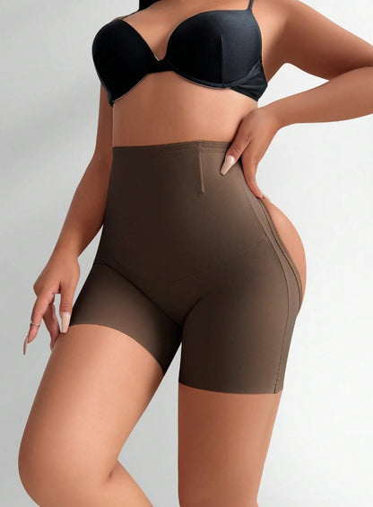 Bermuda Modeladora Cinta Efeito Ampulheta Empina Bumbum afina cintura marrom chocolate