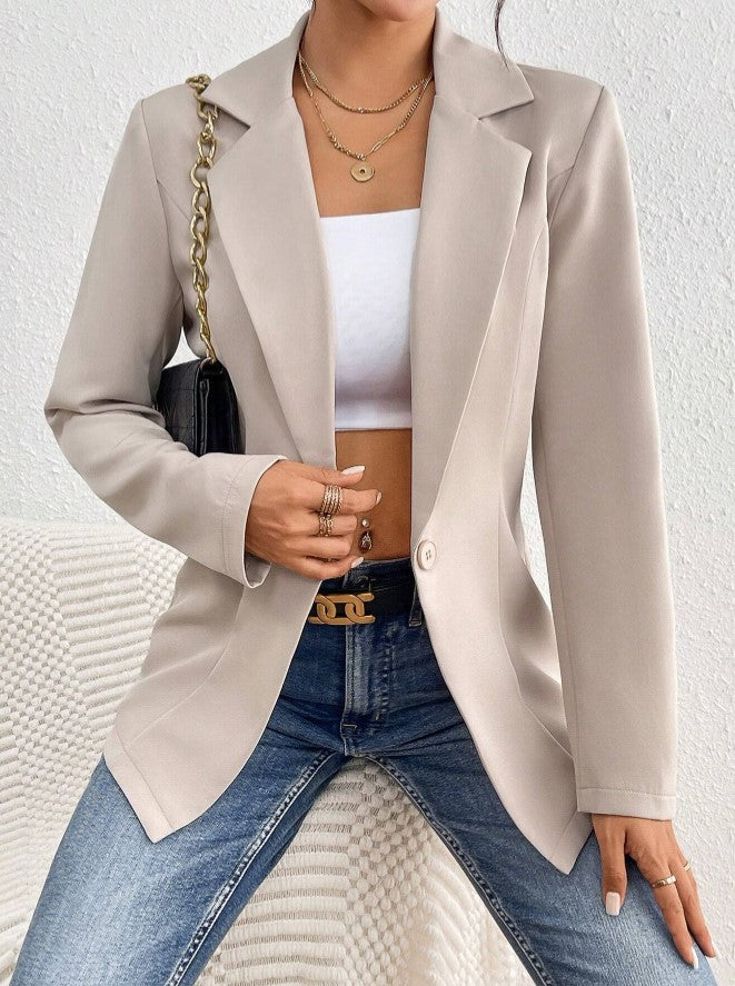 Blazer Chic Alfaiataria Um Botão