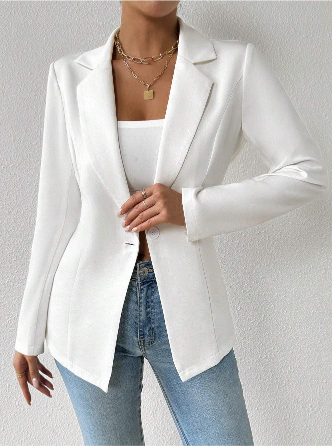 Blazer Chic Alfaiataria Um Botão