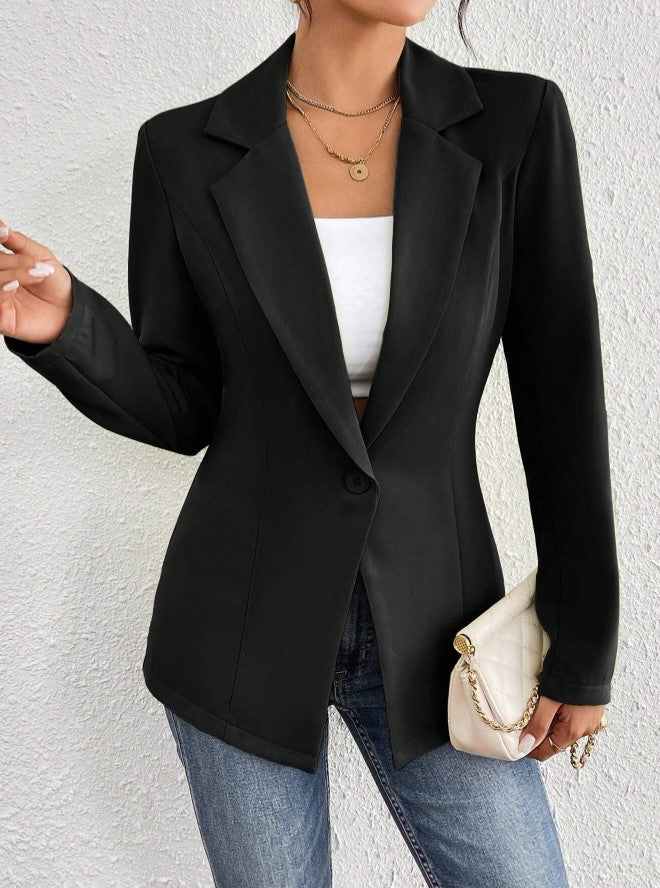 Blazer Chic Alfaiataria Um Botão