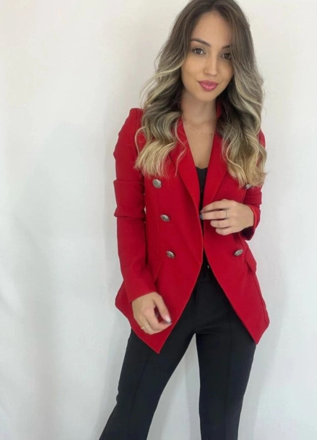 Blazer Alfaiataria Elegance Leve vermelho