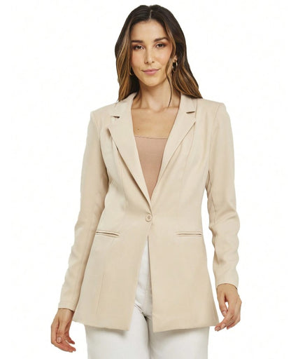 Blazer Elegance Alfaiataria Maxi Slim creme office