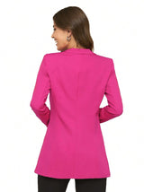 Blazer Elegance Alfaiataria Maxi Slim rosa pink