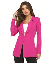 Blazer Elegance Alfaiataria Maxi Slim rosa pink barbiecore