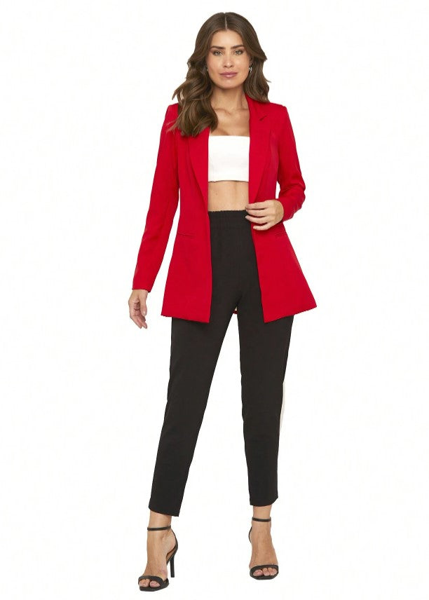 Blazer Elegance Alfaiataria Maxi Slim vermelho