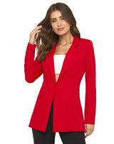 Blazer Elegance Alfaiataria Maxi Slim office vermelho